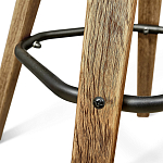 Барный стул со спинкой и мягкой обивкой с ромбами на 4-х деревянных ножках Бежевый Велюр Ava Charm варинант исполнения - 7 | Loft Concept в Перми