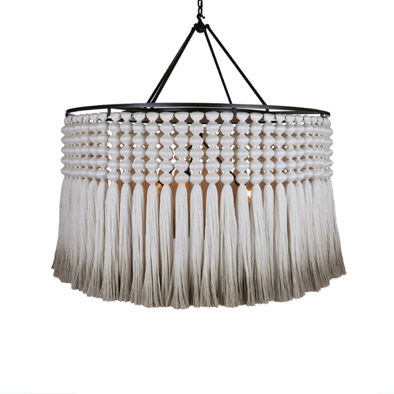 Люстра серая плетеная с кисточками Boho Tassel Chandelier Серый Темная бронза Люстра серая плетеная с кисточками Boho Tassel Chandelier Серый Темная бронза в Перми | Loft Concept