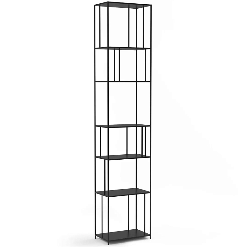 Высокий стеллаж из металла Menzie High Metal Rack Black Черный в Перми | Loft Concept 