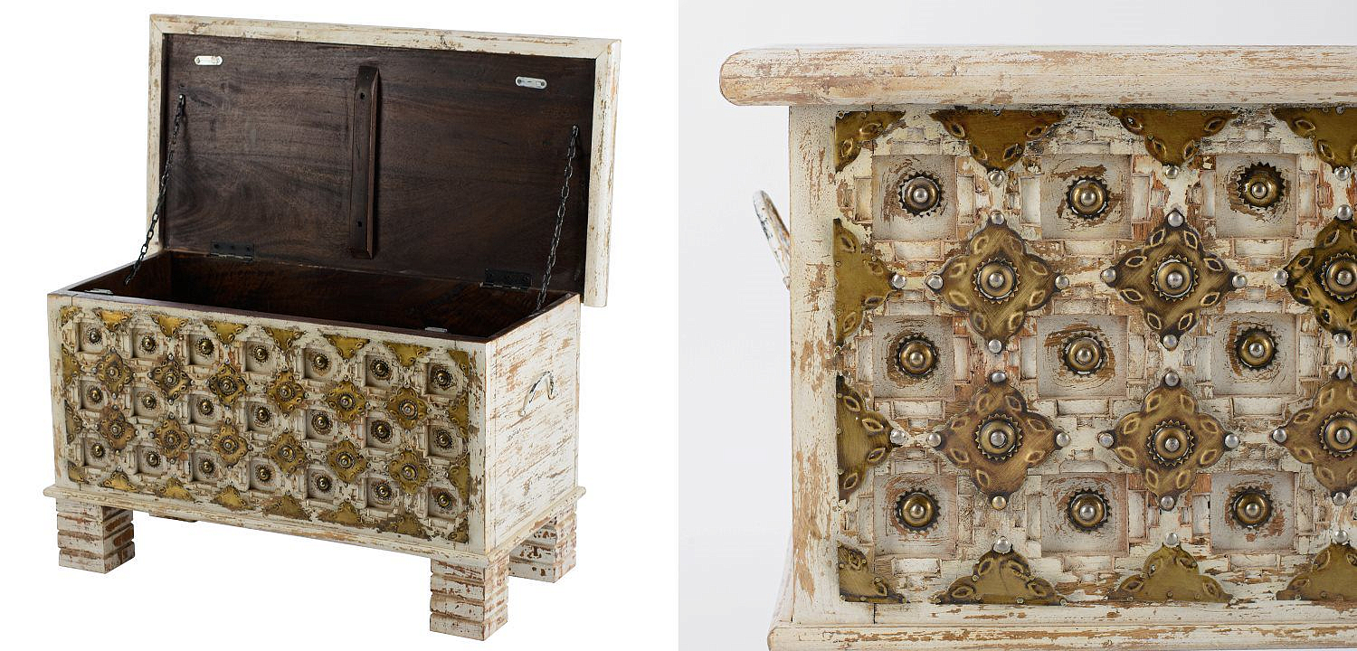 Сундук Antique Indian chest with pearls Сундук Antique Indian chest with pearls - Loft-Concept в Перми