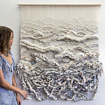 Дизайнерское современное текстильное панно Жемчуг варинант исполнения - 1 | Loft Concept в Перми