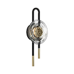 Бра черного цвета с круглым прозрачным стеклянным плафоном Virelia  варинант исполнения - 3 | Loft Concept в Перми