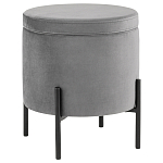 Серый пуф на черных ножках SANJAY варинант исполнения - 1 | Loft Concept в Перми