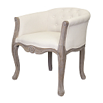 Кресло низкое в стиле прованс Бежевый Лен Louis French Armchair  варинант исполнения - 3 | Loft Concept в Перми