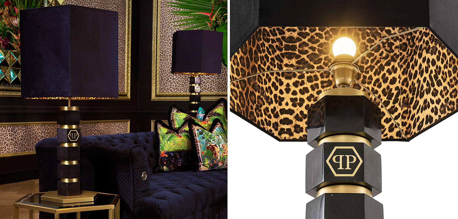 Настольная лампа Philipp Plein Table Lamp Hexagon Черная Настольная лампа Philipp Plein Table Lamp Hexagon Черная - Loft-Concept в Перми