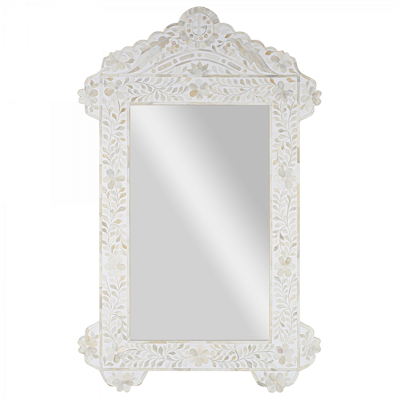 Зеркало отделка кость White Bone Inlay Bird Mirror ivory ( слоновая кость ) в Перми | Loft Concept 