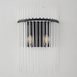 Бра со стеклянными прозрачными трубками и черным металлическим каркасом Nembus варинант исполнения - 1 | Loft Concept в Перми