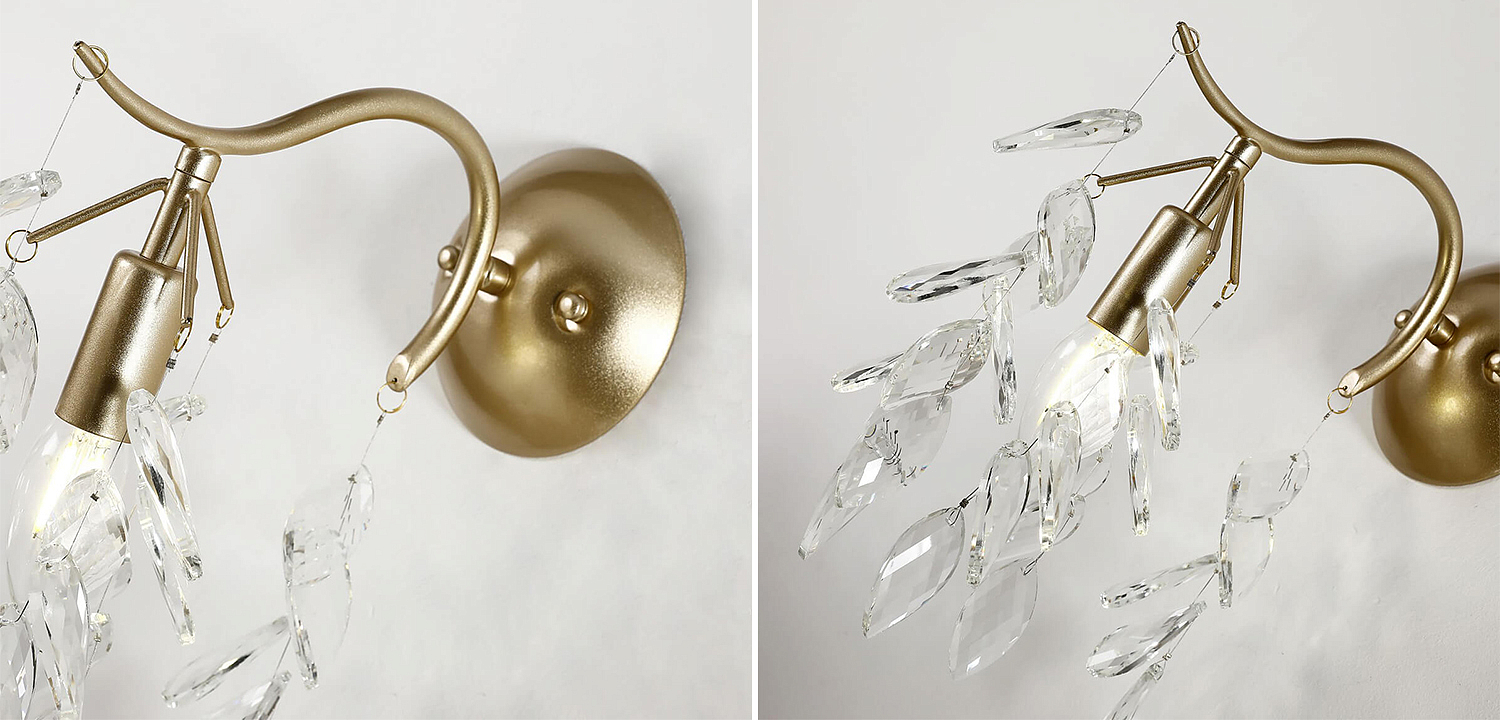 Бра Hanging Crystal Leaves Wall Lamp Бра Hanging Crystal Leaves Wall Lamp - Loft-Concept в Перми