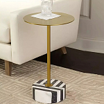 Дизайнерский журнальный стол с круглой столешницей на чёрно-белом основании Muruv варинант исполнения - 2 | Loft Concept в Перми