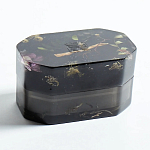 Шкатулка из эпоксидной смолы с цветами черная Epoxy Resin Pink Flowers Box Black варинант исполнения - 3 | Loft Concept в Перми