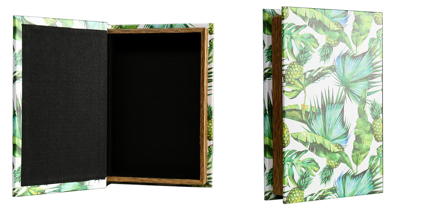 Шкатулка-книга Pineapples and Leaves Mirror Book Box Шкатулка-книга Pineapples and Leaves Mirror Book Box - Loft-Concept в Перми