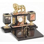 Настольный письменный набор из яшмы и долерита с декором виде льва Manager Organizer варинант исполнения - 2 | Loft Concept в Перми