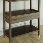 Стеллаж Elsa Dreams Walnut со стеклянными полками и ящиком варинант исполнения - 6 | Loft Concept в Перми