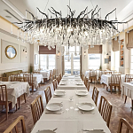 Люстра черная овальная с прозрачными стеклянными подвесками в форме капель FAIRYTREE Light варинант исполнения - 1 | Loft Concept в Перми