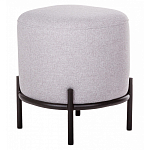 Круглый пуф на металлических ножках с обивкой из рогожки Casey Poof варинант исполнения - 2 | Loft Concept в Перми