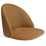 Барный стул со спинкой и металлической подставкой на 3-х деревянных ножках Горчичный Велюр Vendramin Chair варинант исполнения - 2 | Loft Concept в Перми