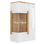 Витрина навесная двухдверная с белым глянцевым фасадом Grace of Furniture варинант исполнения - 1 | Loft Concept в Перми