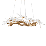 Люстра подвесная с прозрачными стеклянными птичками на ветвях Диаметр 100 см Serip Voa варинант исполнения - 6 | Loft Concept в Перми