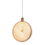 Подвесной светильник с плафоном из рельефного стекла Peony Glass Bronze  варинант исполнения - 4 | Loft Concept в Перми