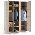 Шкаф с тремя дверцами из плетеного ротанга Tomio Wicker Furniture варинант исполнения - 4 | Loft Concept в Перми