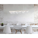 Люстра линейная с 3-мя белыми волнистыми плафонами Wave Line варинант исполнения - 11 | Loft Concept в Перми