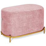 Банкетка овальная пыльно-розовый велюр на 4-х металлических ножках золотого цвета SANJAY варинант исполнения - 1 | Loft Concept в Перми