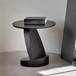 Дизайнерский журнальный столик чёрный с круглой столешницей Arycy варинант исполнения - 5 | Loft Concept в Перми