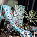 Постер на холсте в стиле шинуазри с изображением сада Chinoiserie Imperial Peach Garden Poster варинант исполнения - 3 | Loft Concept в Перми