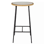 Барный столик с круглой плетеной столешницей Wicker Table Top варинант исполнения - 1 | Loft Concept в Перми
