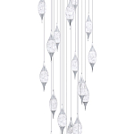 Большая каскадная люстра с хрустальными подвесками Esme Drops Crystal Chrome Cascade Chandelier 25 варинант исполнения - 2 | Loft Concept в Перми