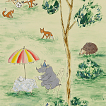 Обои ручная роспись Promenade Original colourway on cream painted silk варинант исполнения - 2 | Loft Concept в Перми