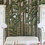 Обои ручная роспись Redwoods Sequoia on Sterling Silver gilded paper варинант исполнения - 3 | Loft Concept в Перми