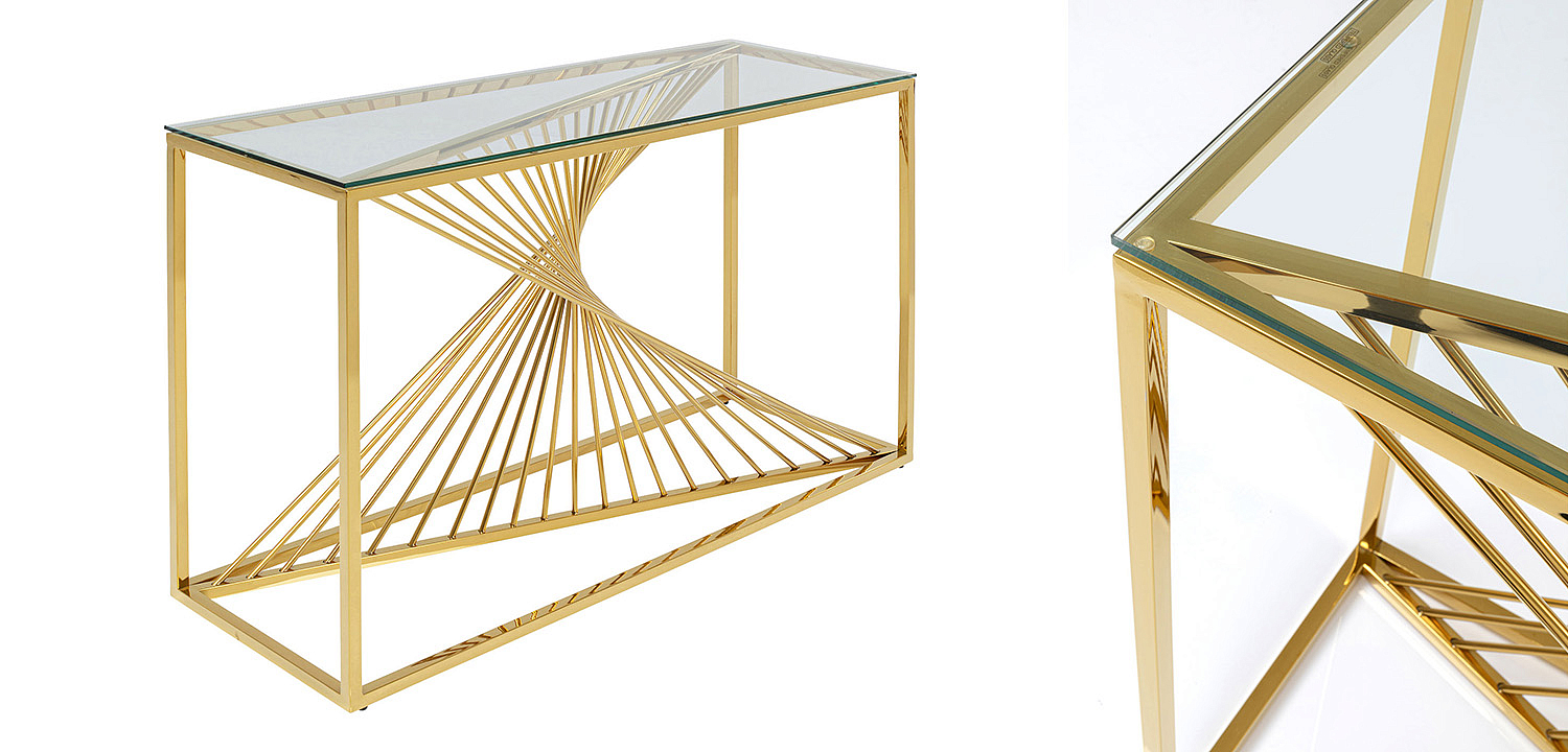 Консоль Golden Whirl with glass surface Консоль Golden Whirl with glass surface - Loft-Concept в Перми