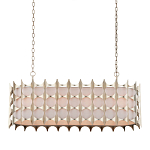 Люстра овальной формы с фактурным серебряным каркасом и тканевым абажуром Silver Honeycomb варинант исполнения - 3 | Loft Concept в Перми