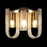 Бра с металлическим основанием золотого цвета и хрустальными подвесками Textured Glass варинант исполнения - 1 | Loft Concept в Перми