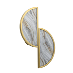 Бра с двумя полукруглыми плафонами из искусственного алебастра в бронзовой оправе Marbella варинант исполнения - 6 | Loft Concept в Перми