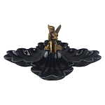 Менажница темно-синяя фарфоровая с бронзовой фигуркой ангела Eden Garden варинант исполнения - 1 | Loft Concept в Перми