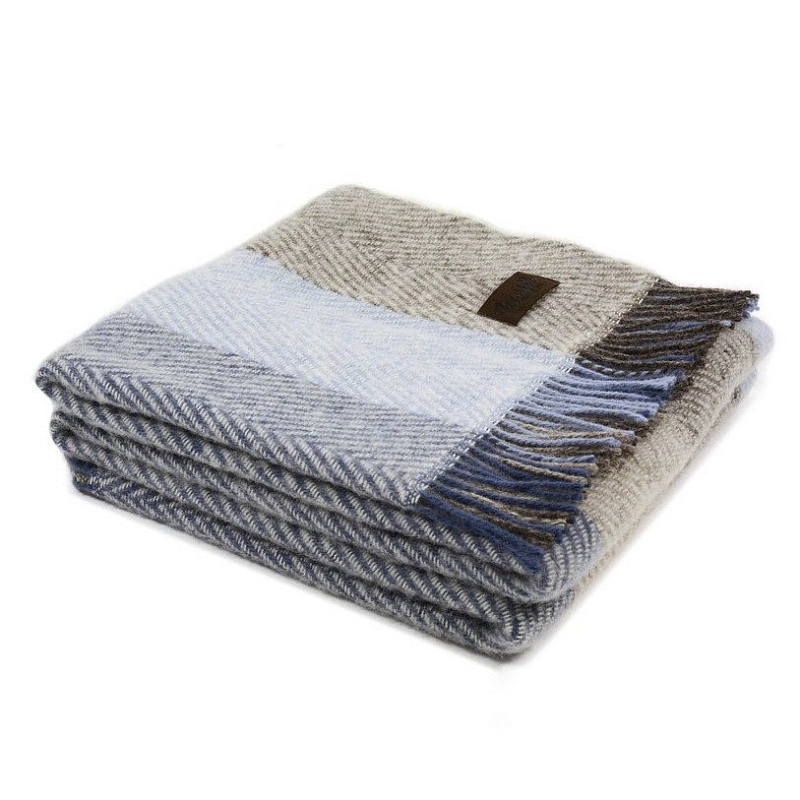 Плед VADSO SPINA 1002 Marzotto Серый Голубой в Перми | Loft Concept 