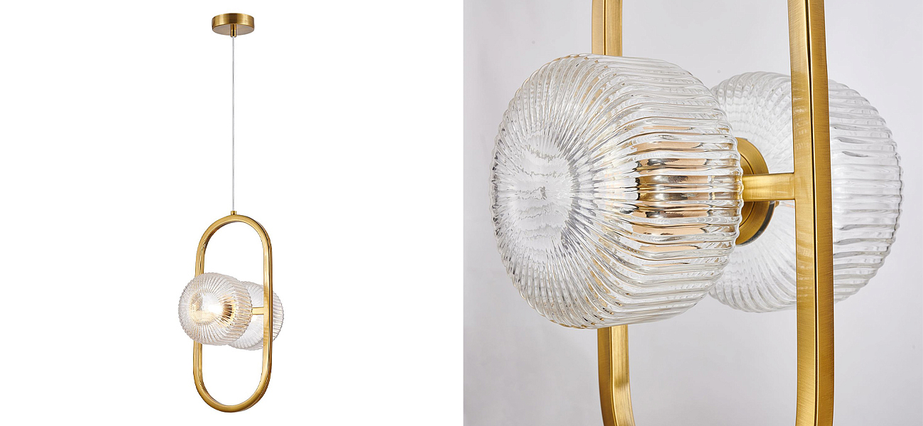 Подвесной светильник с рельефными плафонами Blown Glass Подвесной светильник с рельефными плафонами Blown Glass - Loft-Concept в Перми