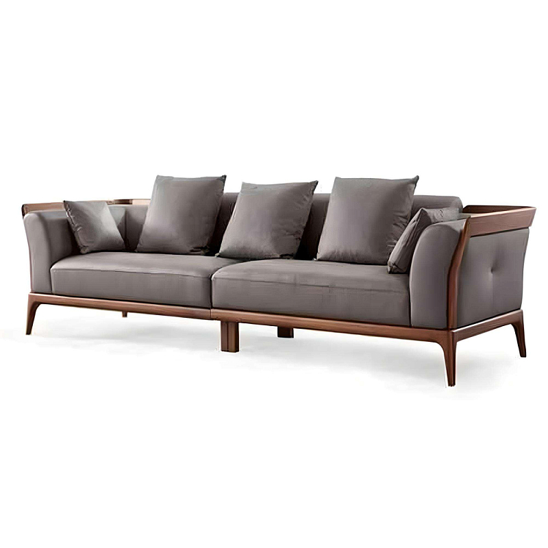 Диван c каркасом из массива дерева Walnut Wood Sofa Орех Диван c каркасом из массива дерева Walnut Wood Sofa Орех в Перми | Loft Concept