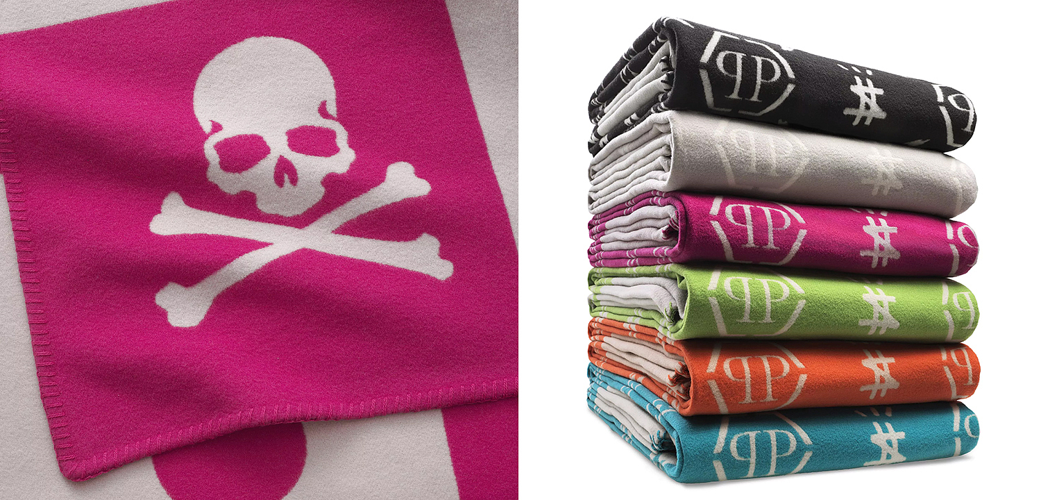 Плед Philipp Plein Plaid Cashmere Skull Pink Плед Philipp Plein Plaid Cashmere Skull Pink - Loft-Concept в Перми