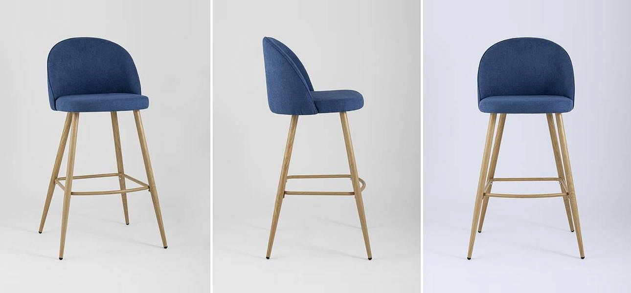 Барный Стул Miruna Chair Синий Шенилл Барный Стул Miruna Chair Синий Шенилл - Loft-Concept в Перми