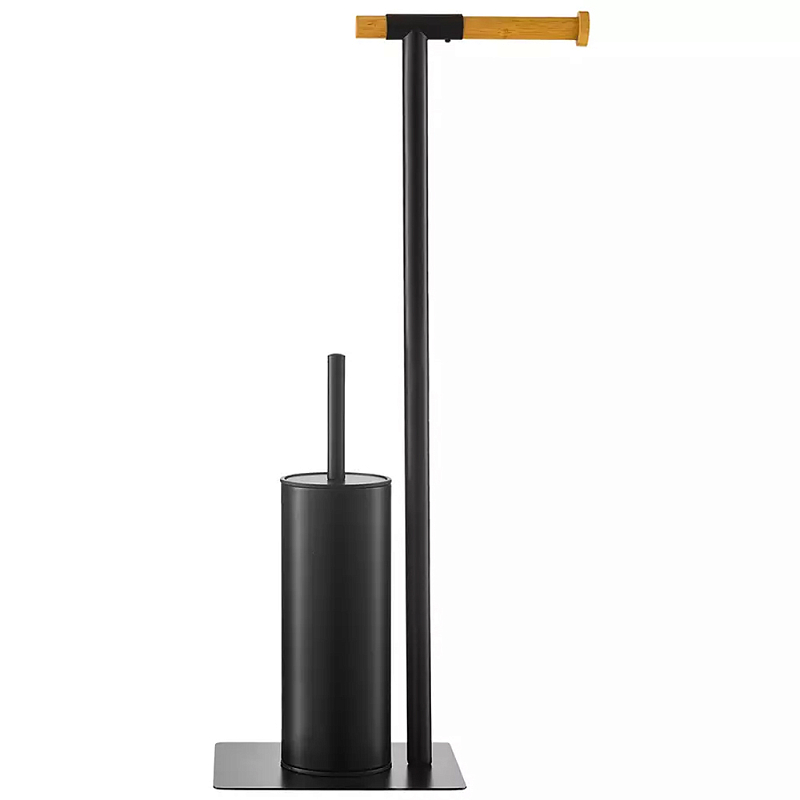 Держатель для туалетной бумаги с ершиком Black Bathroom Accessory Черный Держатель для туалетной бумаги с ершиком Black Bathroom Accessory Черный в Перми | Loft Concept