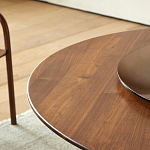 Стол обеденный круглый с двойной столешницей Walnut Wood Table варинант исполнения - 6 | Loft Concept в Перми