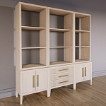 Модульный стеллаж Primo из трех составных элементов Светлый дуб варинант исполнения - 3 | Loft Concept в Перми