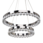 Люстра с двумя кольцами цвета хром и прозрачными хрустальными шарами по периметру Sacramento Transparent Balls Chandelier варинант исполнения - 1 | Loft Concept в Перми