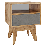 Тумба прикроватная с ящиком и фасадом цвета серый бетон Grace of Furniture варинант исполнения - 1 | Loft Concept в Перми