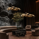 Люстра подвесная с прозрачными стеклянными птичками на ветвях Диаметр 80 см Serip Voa варинант исполнения - 11 | Loft Concept в Перми