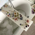 Поднос для ванны из эпоксидной смолы с цветами белая Epoxy Resin Flowers Bath Tray White варинант исполнения - 3 | Loft Concept в Перми