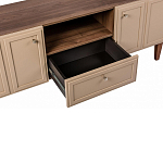 ТВ-тумба бежевая из массива бука с 2-мя дверками и ящиком Wenge Light варинант исполнения - 4 | Loft Concept в Перми